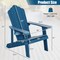 Costway Patio HIPS Adirondack Chair with Cup Holder Weather Resistant Outdoor 380 LBS Black/Teak/Green/Navy/Red/Gray/White/Yellow